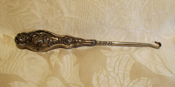 Victorian Button Hook Antique Silver Shoe Spat Corset Hook