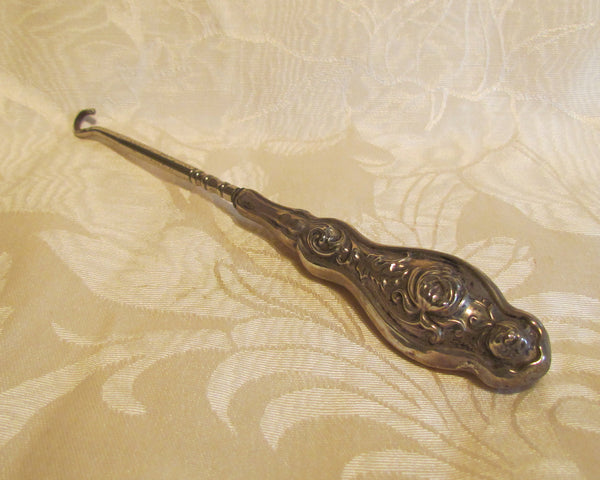 Victorian Button Hook Antique Silver Shoe Spat Corset Hook