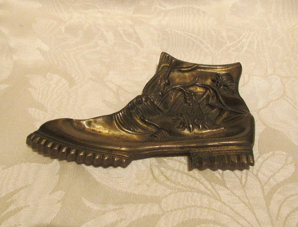 Art Nouveau Shoe Ashtray 1920s Brass Boot Ashtray
