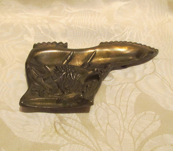 Art Nouveau Shoe Ashtray 1920s Brass Boot Ashtray