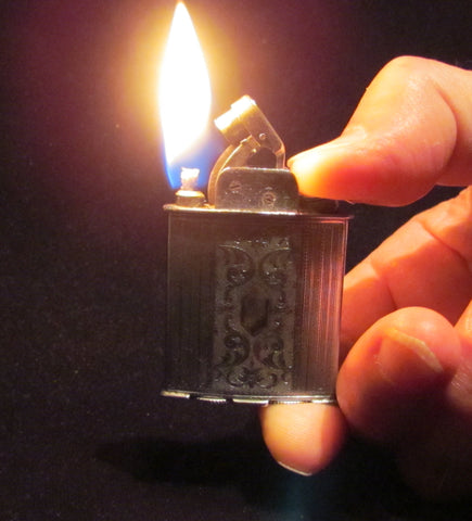 1930s Evans Trig-A-Lite Lighter Silver Working Pocket Lighter