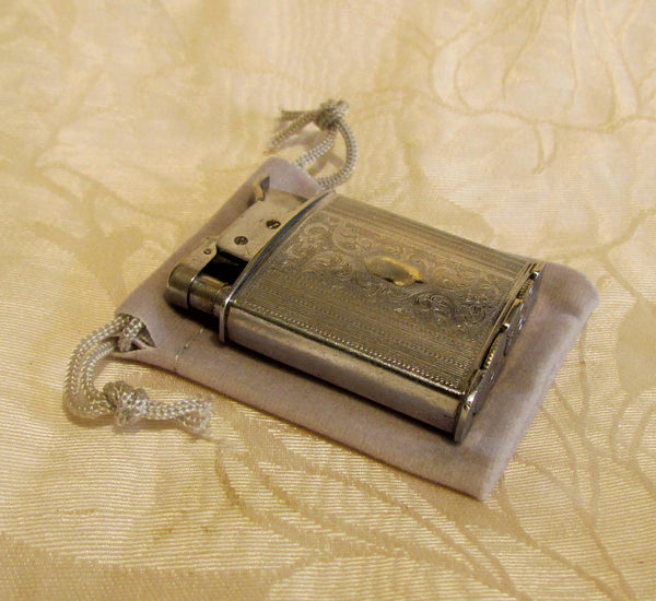 1930s Evans Trig-A-Lite Lighter Silver Working Pocket Lighter