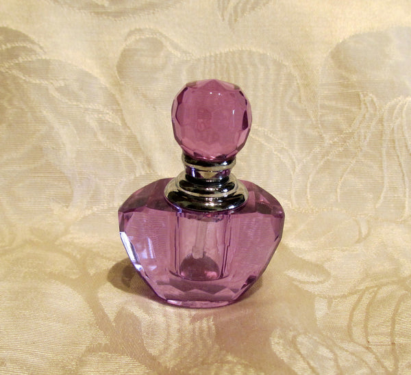 Murano Glass Perfume Bottle Art Glass Silver Purple Bottle