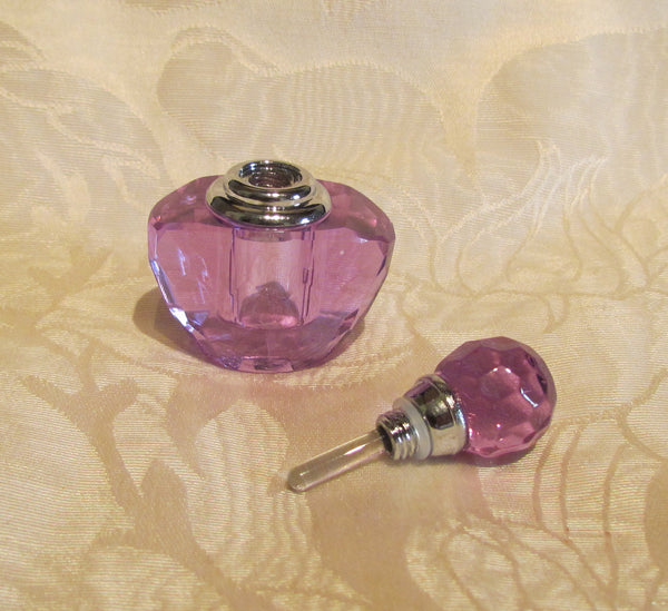 Murano Glass Perfume Bottle Art Glass Silver Purple Bottle