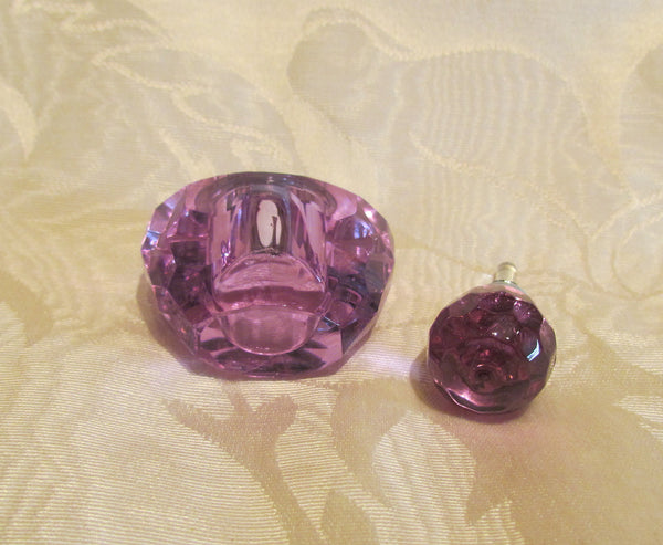 Murano Glass Perfume Bottle Art Glass Silver Purple Bottle