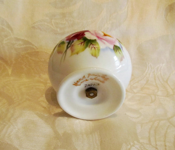 1940s Table Lighter Cigarette Lighter Vintage Hand Painted Bone China Floral Gold Ceramic WORKING