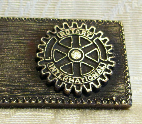 1930s Rotary Club Letter Opener Ambler Pennsylvania Brass With Leather Sleeve