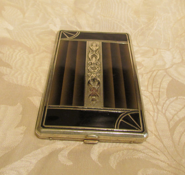 Art Deco Cigarette Case 1920s S.O.Bigney Enamel Card Case Extremely Rare