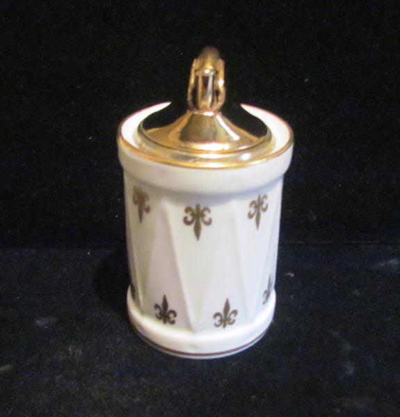 Limoges Evans Table Lighter 1956 Fleur De Lis Mid Century Working Lighter