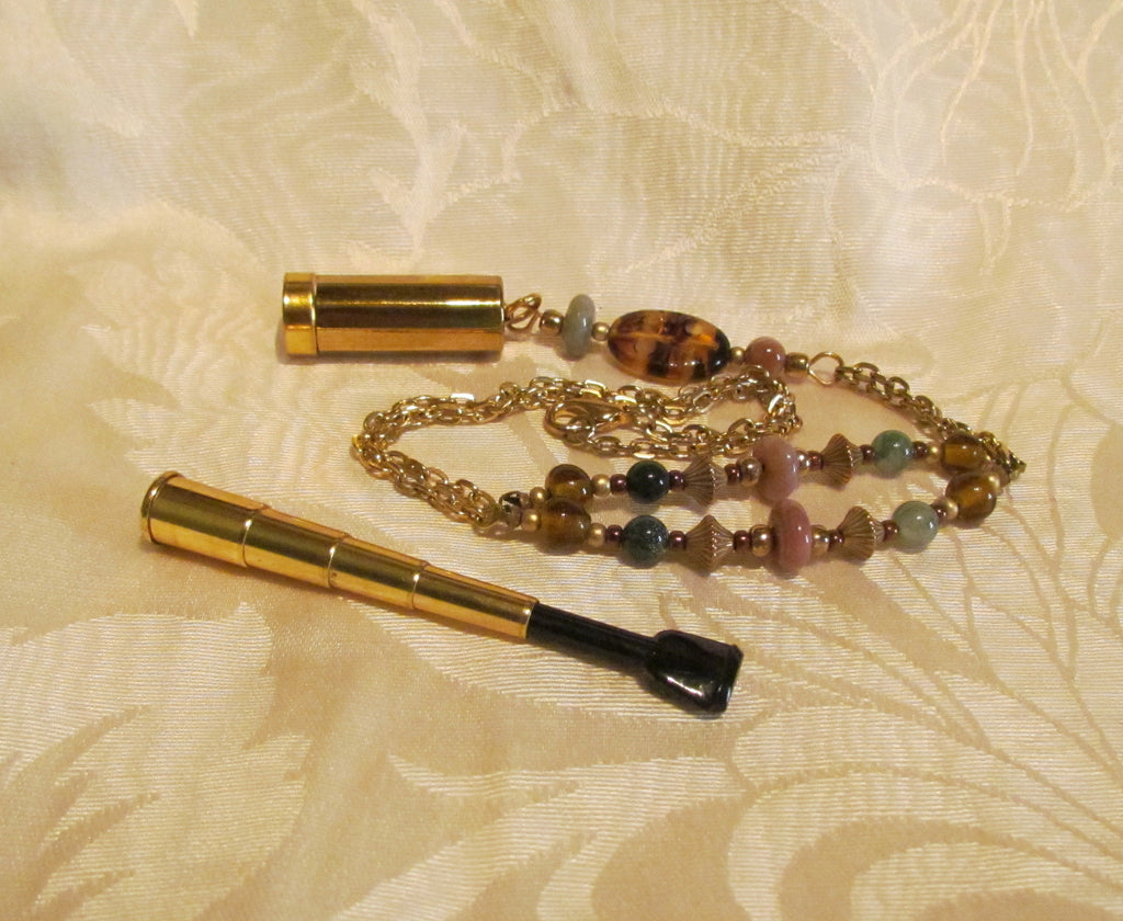 cigarette holder necklace W. V & S. Vintage Silver With Sterling silver with 14k gold vermeil cigarette pendant Saint Laurent Sterling Silver Cigarette