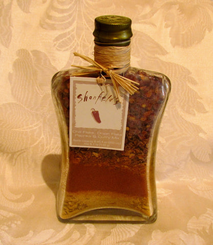 Curry Seasoning Mix Chili Flake Onion Flake Paprika Shonfeld's Spice Bottle