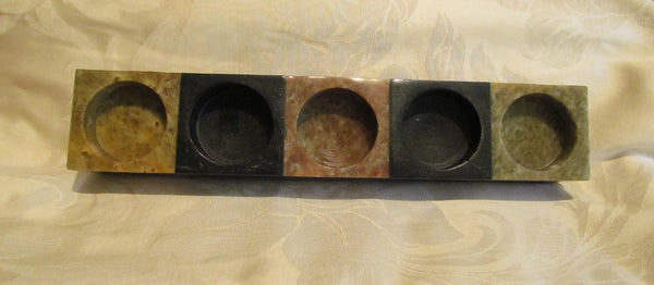 Genuine Soapstone Candle Holder 5 Tea Light Soap Stone Holder With Leaf Candles