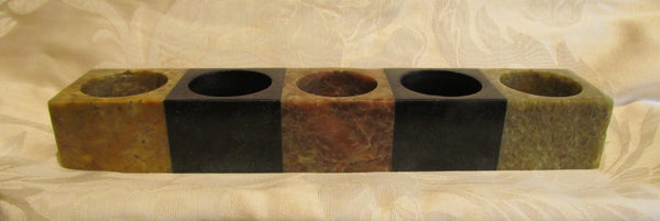 Genuine Soapstone Candle Holder 5 Tea Light Soap Stone Holder With Leaf Candles