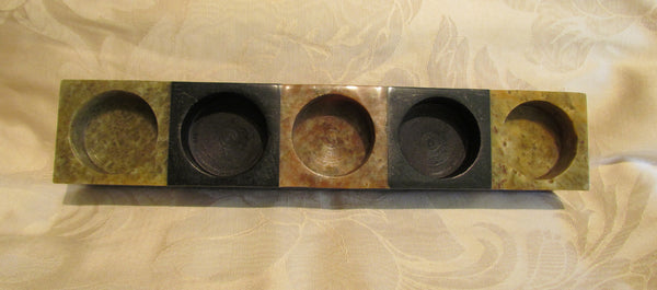 Genuine Soapstone Candle Holder 5 Tea Light Soap Stone Holder With Leaf Candles
