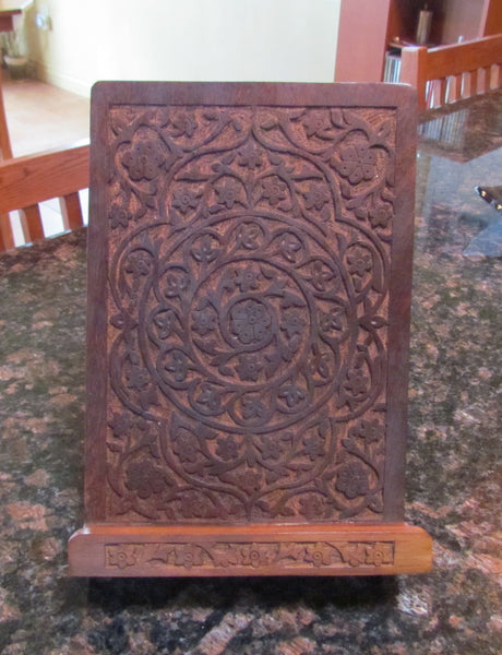 Hand Carved Wooden Book Stand New Shesham Cookbook Holder