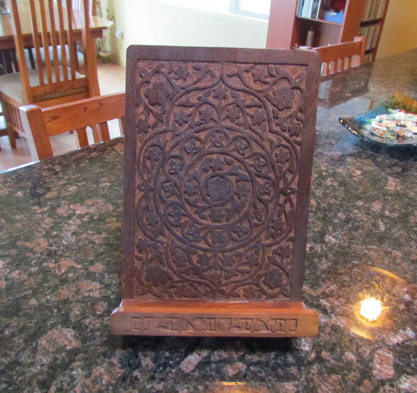 Hand Carved Wooden Book Stand New Shesham Cookbook Holder