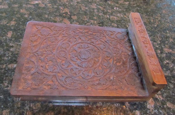Hand Carved Wooden Book Stand New Shesham Cookbook Holder