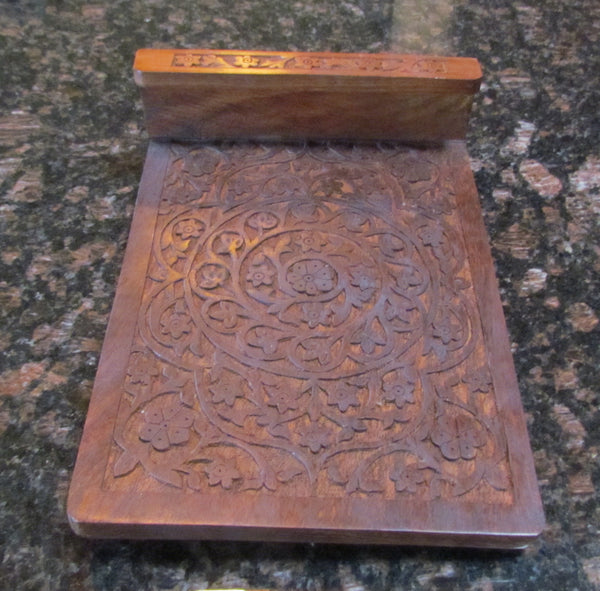 Hand Carved Wooden Book Stand New Shesham Cookbook Holder