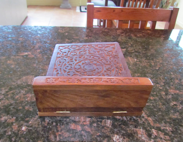 Hand Carved Wooden Book Stand New Shesham Cookbook Holder