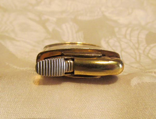 Vintage Evans Enamel Lighter Victorian Courting Scene Pocket Purse Lighter Working Condition