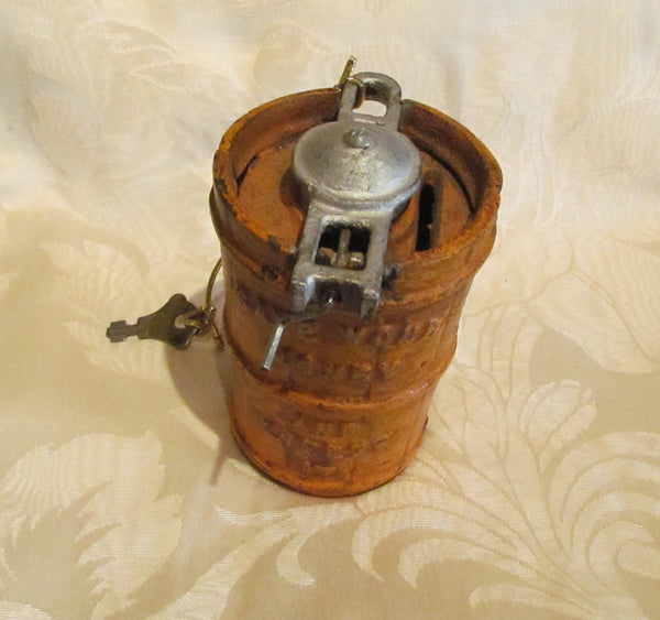 Cast Iron Coin Bank Antique Ice Cream Churn Freeze It Bank With Key 1875 Patent Date