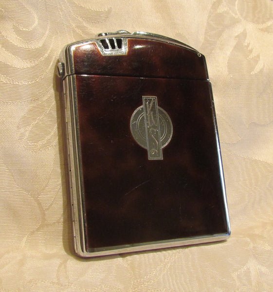 Ronson Twenty Case Lighter Vintage Art Deco Enamel Cigarette Case