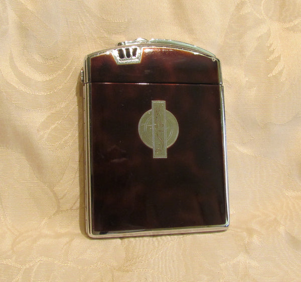 Ronson Twenty Case Lighter Vintage Art Deco Enamel Cigarette Case