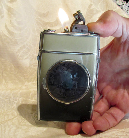 Art Deco Compact Case Lighter 1940's Evans Case Lighter Working