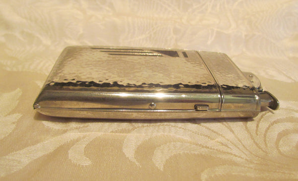 Evans Cigarette Case Lighter Art Deco Silver Black Enamel Boxed Excellent Working Condition