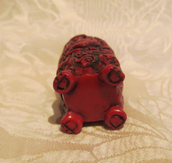 Carved Cinnabar Chinese Perfume Bottle Asian Snuff Holder