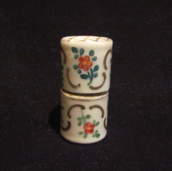 France Porcelain Lighter Vintage Ceramic Table Top Lighter Hand Painted Floral Working
