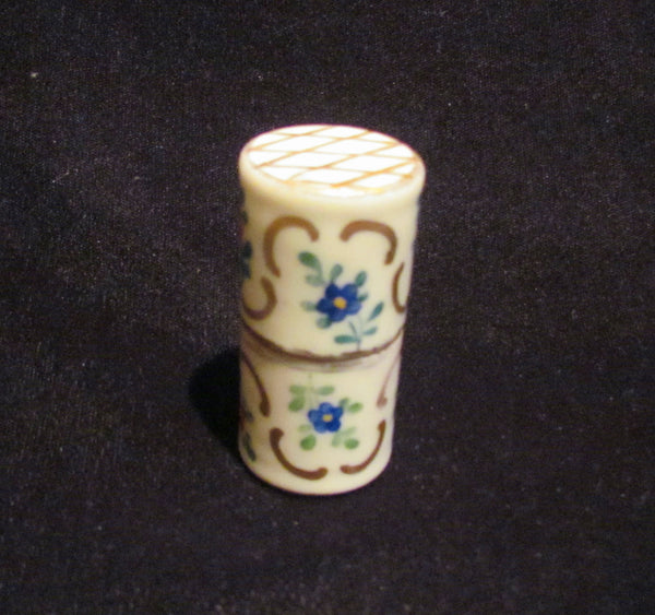 France Porcelain Lighter Vintage Ceramic Table Top Lighter Hand Painted Floral Working