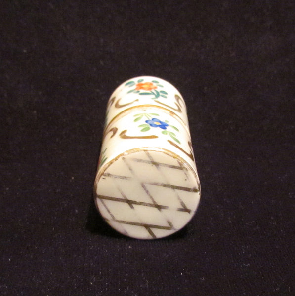 France Porcelain Lighter Vintage Ceramic Table Top Lighter Hand Painted Floral Working