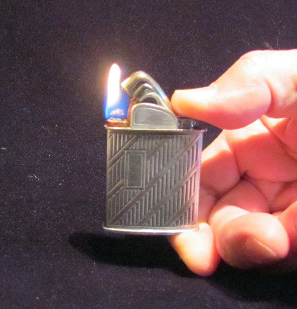 Vintage Evans Lighter Silver Art Deco Working Pocket Lighter