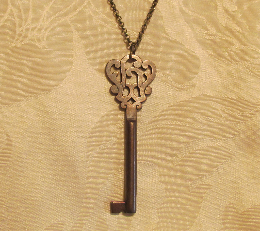 Skeleton Key necklace Antique Key necklace Bronze Vintage Inspired Antique  style Key christmas gift for her Key necklace antique bronze