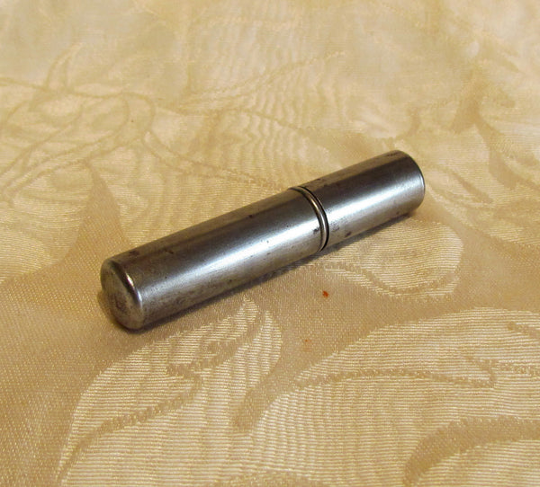 Silver Tube Lighter Trench Post And Wheel Lighter Great Working Condition