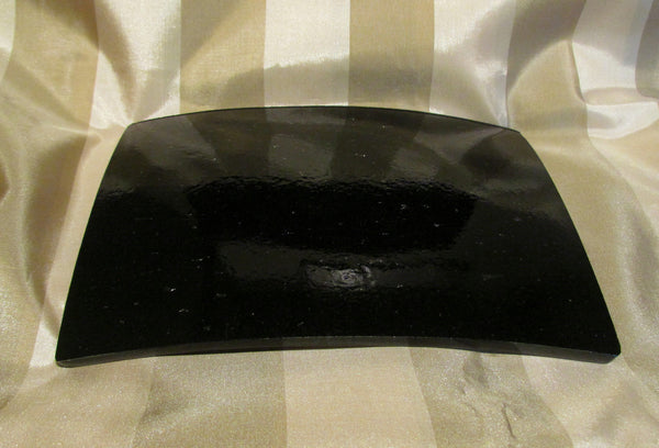 Handmade Black Glass And Red Berry Decorative Plate Serving Dish