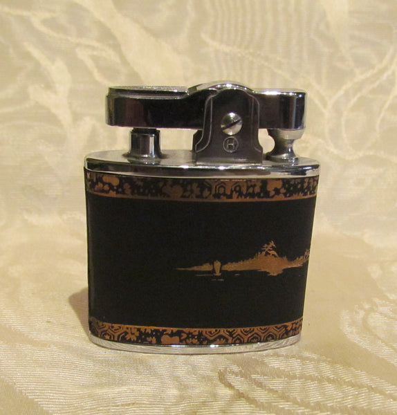 24Kt Gold Asian Lighter Working Prince SuperLighter Mt Fugi Unused In Original Box