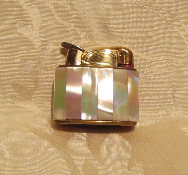 Mother Of Pearl Lighter Evans Gold 1950's Lighter Working