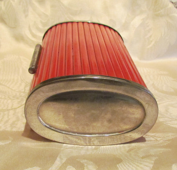 Roll Top Cigarette Box Park Sherman Red Bakelite Case Jewelry Trinket Box