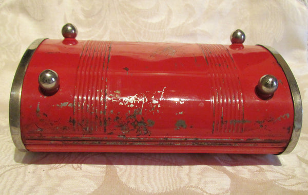 Roll Top Cigarette Box Park Sherman Red Bakelite Case Jewelry Trinket Box