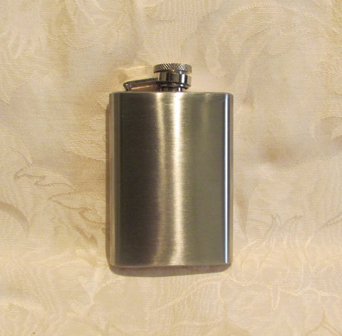 Brushed Stainless Steel Flask 3 oz. Unused