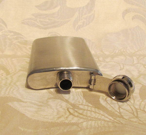 Brushed Stainless Steel Flask 3 oz. Unused