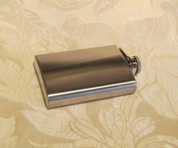 Brushed Stainless Steel Flask 3 oz. Unused