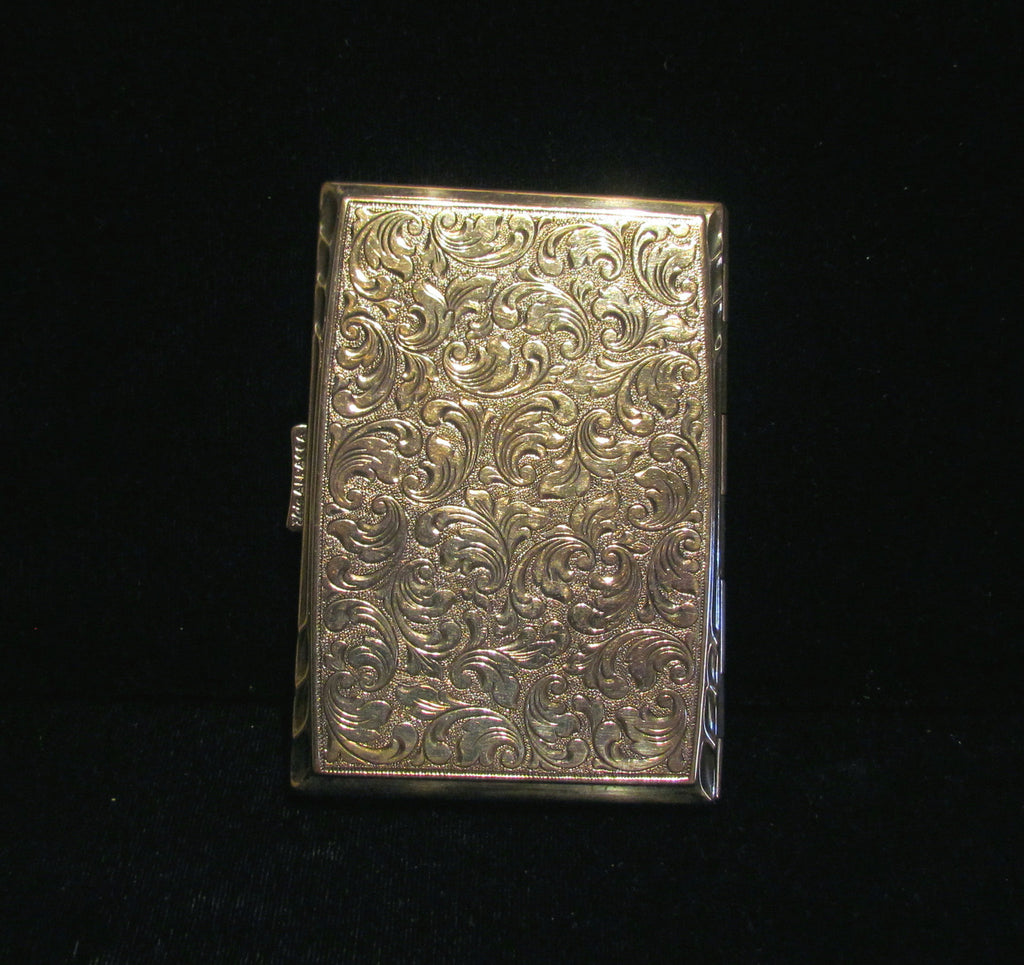 KRAFT R.K. ALPACCA Antique Silver Plate Engraved Cigarette Case