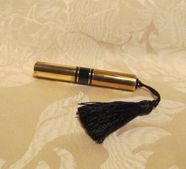 Gold Lipstick Lighter Ladies Tube Lighter And Lipstick Case Black Tassel
