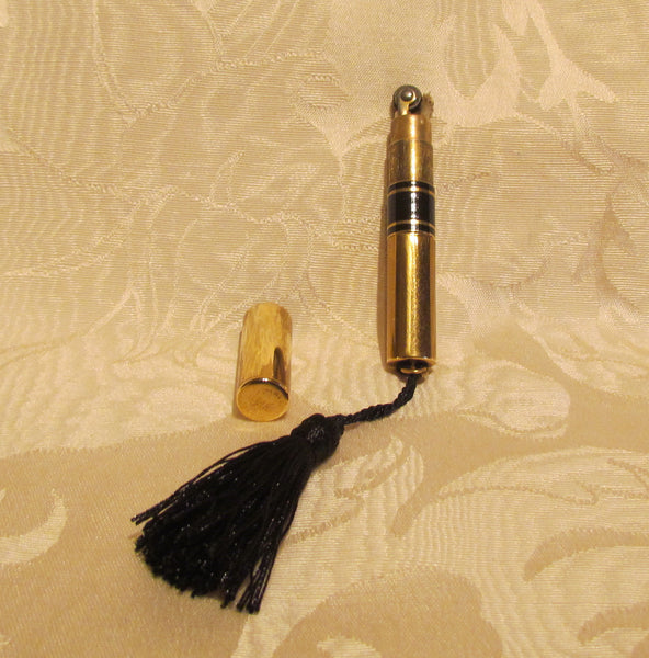 Gold Lipstick Lighter Ladies Tube Lighter And Lipstick Case Black Tassel