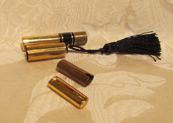 Gold Lipstick Lighter Ladies Tube Lighter And Lipstick Case Black Tassel