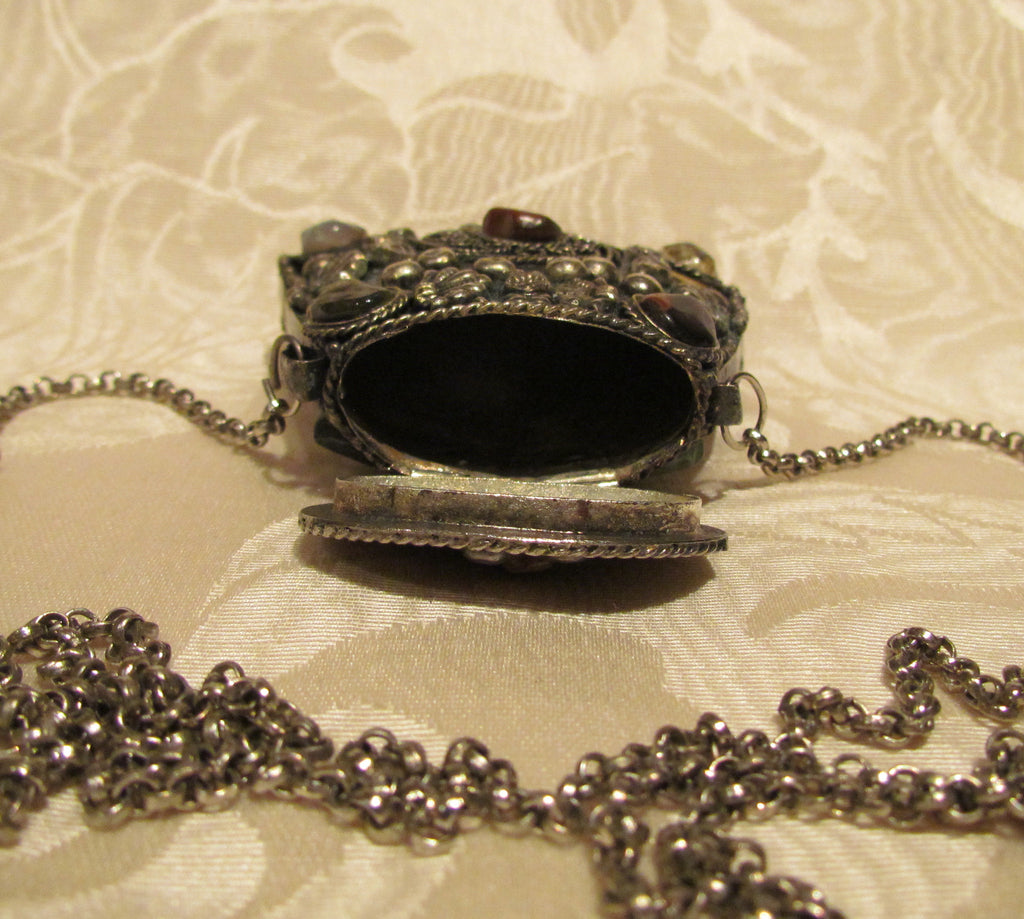 Vintage Silver Purse Necklace 