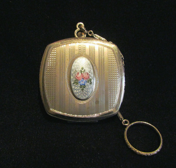 Finberg Guilloche Compact Finger Ring Purse Silver FMCO Dance Purse